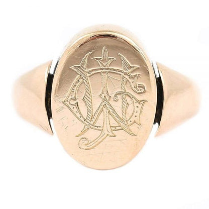 Antique Edwardian 18ct Yellow Gold Masonic Swivel Signet Ring Circa 1910