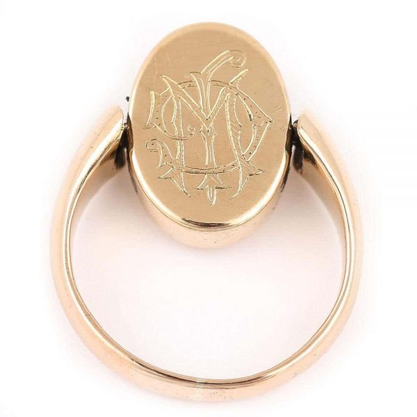 Antique Edwardian 18ct Yellow Gold Masonic Swivel Signet Ring Circa 1910