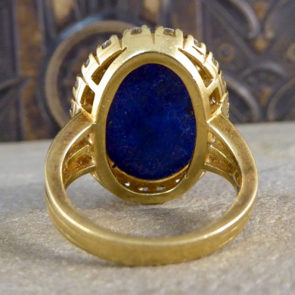 Vintage Lapis Lazuli and Diamond Cocktail Ring