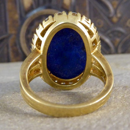 Vintage Lapis Lazuli and Diamond Cocktail Ring