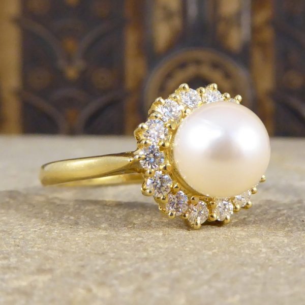 Diamond & Pearl Cluster Ring