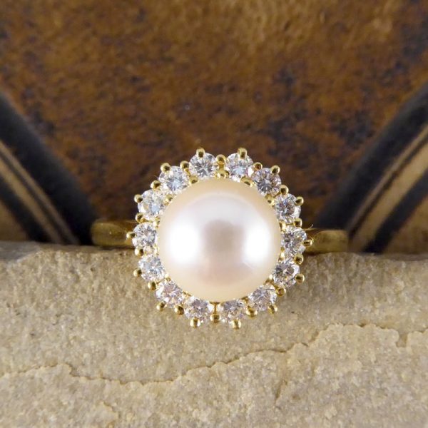 Diamond & Pearl Cluster Ring