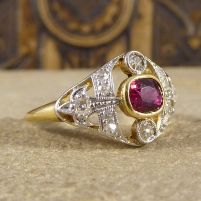 Antique Edwardian Ruby & Diamond Ring
