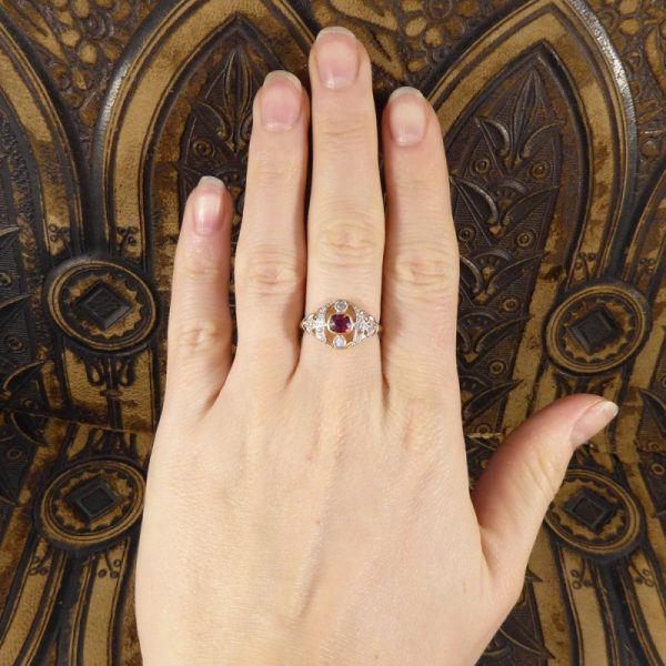 Antique Edwardian Ruby & Diamond Ring