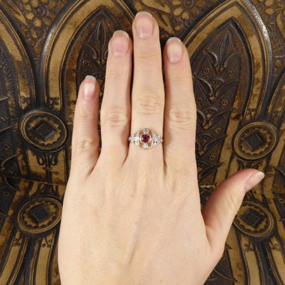 Antique Edwardian Ruby & Diamond Ring