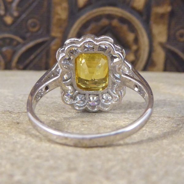 Contemporary Yellow Sapphire & Diamond Cluster Ring