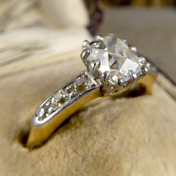 Antique Victorian 1.55ct Diamond Solitaire Engagement Ring, 18ct Gold