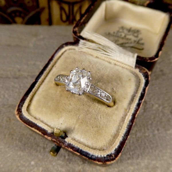 Antique Victorian 1.55ct Diamond Solitaire Engagement Ring, 18ct Gold