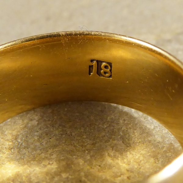 Antique Victorian Latin Engraved "Semper Fidelis" 18ct Yellow Gold Wedding Band