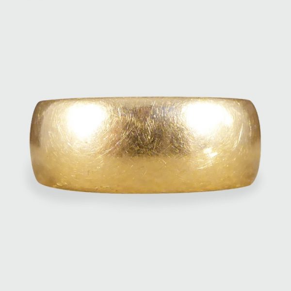 Antique Victorian Latin Engraved "Semper Fidelis" 18ct Yellow Gold Wedding Band