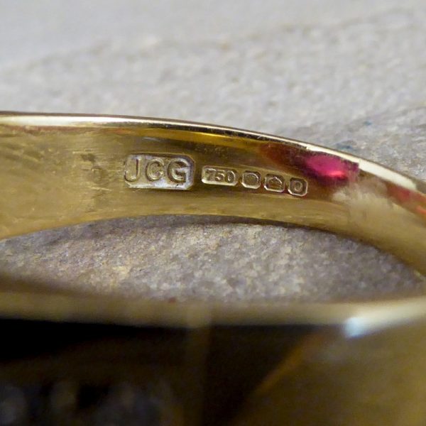 Cabochon Tourmaline Cocktail Ring with Diamond Set Shoulders, 18ct Yellow Gold