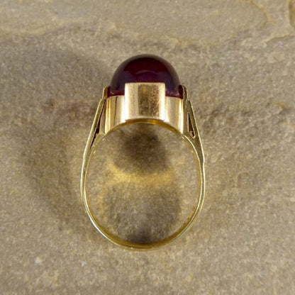 Cabochon Tourmaline Cocktail Ring with Diamond Set Shoulders, 18ct Yellow Gold