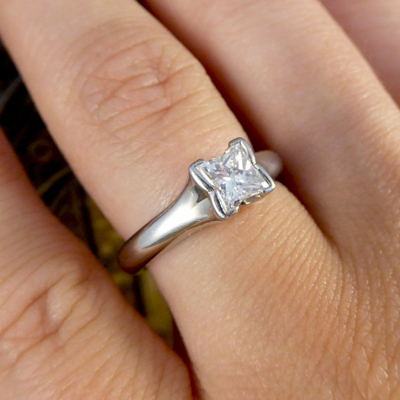Boodles Princess Cut Diamond Solitaire Platinum Engagement Ring
