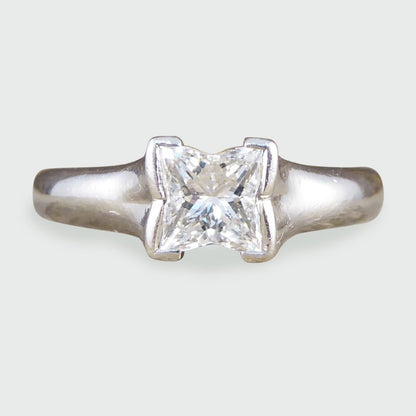 Boodles Princess Cut Diamond Solitaire Platinum Engagement Ring