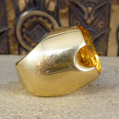 Large Vintage 15.55ct Citrine Cocktail Ring