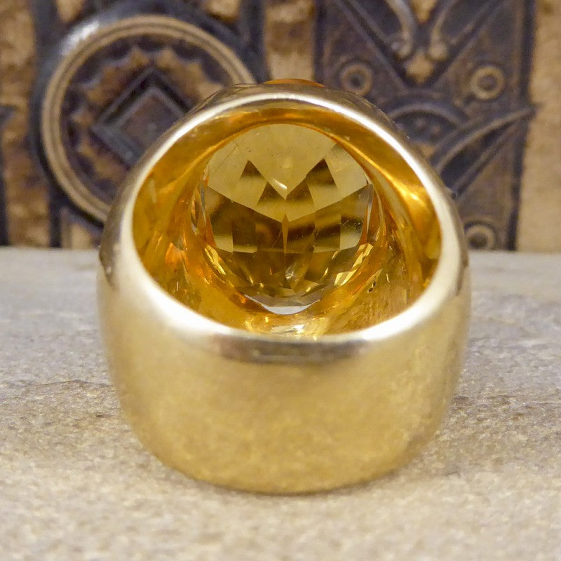 Large Vintage 15.55ct Citrine Cocktail Ring