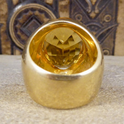 Large Vintage 15.55ct Citrine Cocktail Ring