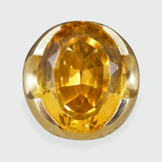 Large Vintage 15.55ct Citrine Cocktail Ring