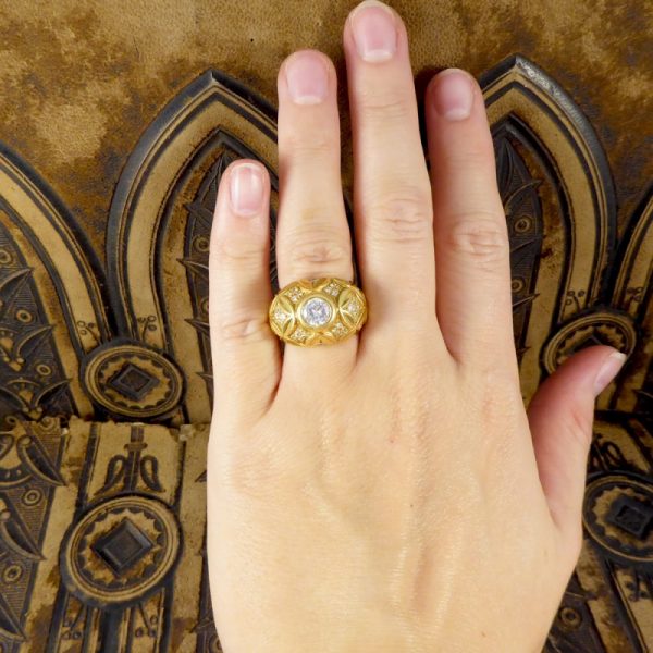 Vintage Diamond set Chunky French Cocktail Ring