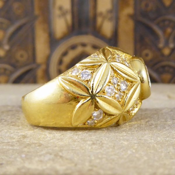 Vintage Diamond set Chunky French Cocktail Ring