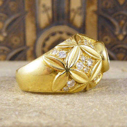 Vintage Diamond set Chunky French Cocktail Ring