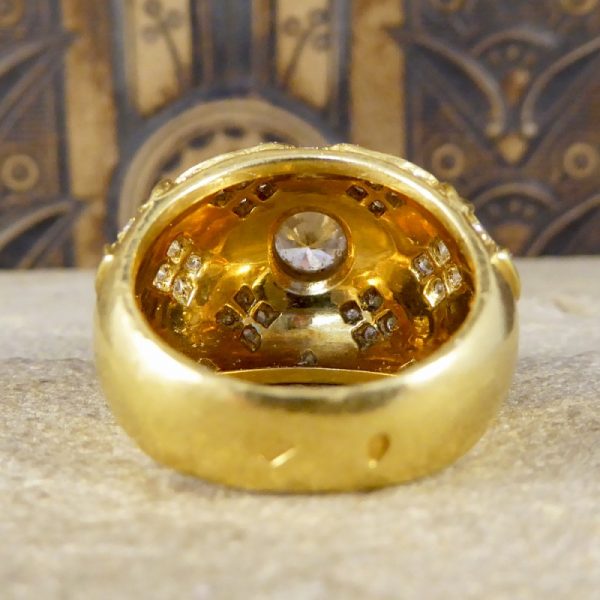 Vintage Diamond set Chunky French Cocktail Ring