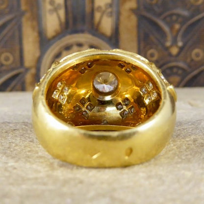 Vintage Diamond set Chunky French Cocktail Ring