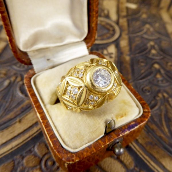 Vintage Diamond set Chunky French Cocktail Ring