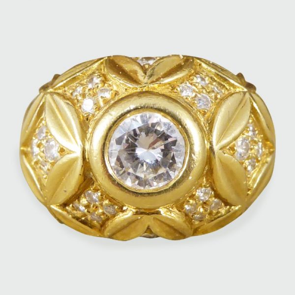 Vintage Diamond set Chunky French Cocktail Ring