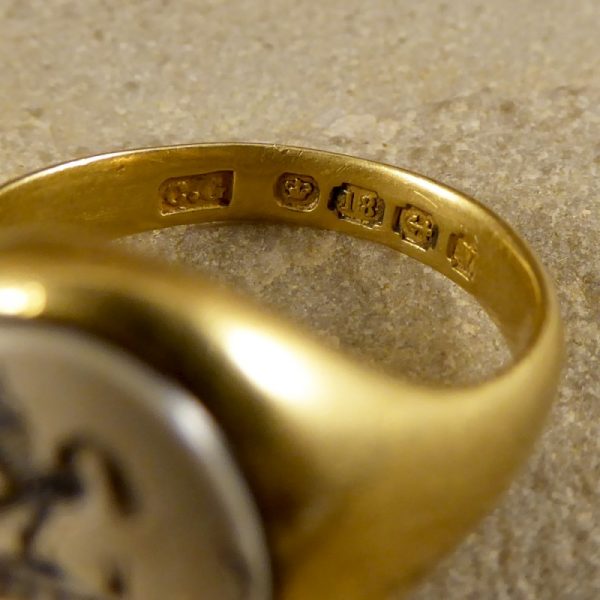 Antique Victorian Carved Agate Gents Ring