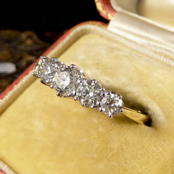1.30ct Brilliant Cut Diamond Five Stone Ring, 18ct Gold