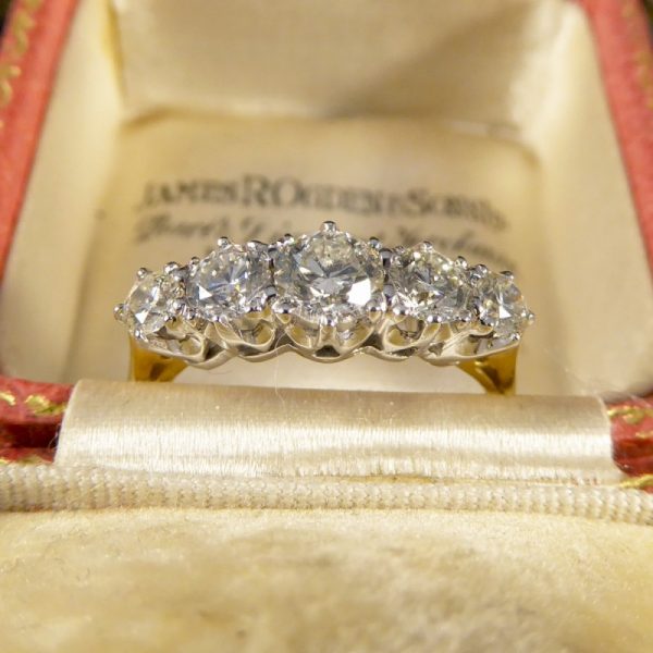 1.30ct Brilliant Cut Diamond Five Stone Ring, 18ct Gold