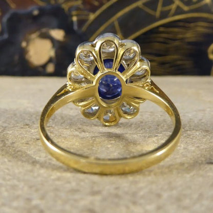 1.35ct Sapphire and Round Brilliant Cut Diamond Ring, 18ct Gold