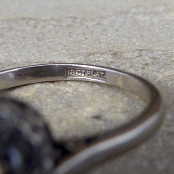 Antique Art Deco 1.30ct Diamond Cluster Ring, 18ct White Gold and Platinum