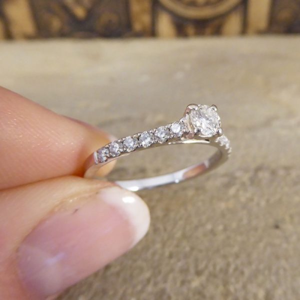 0.50ct Brilliant Cut Diamond Engagement Ring, 18ct White Gold
