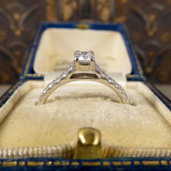 0.50ct Brilliant Cut Diamond Engagement Ring, 18ct White Gold