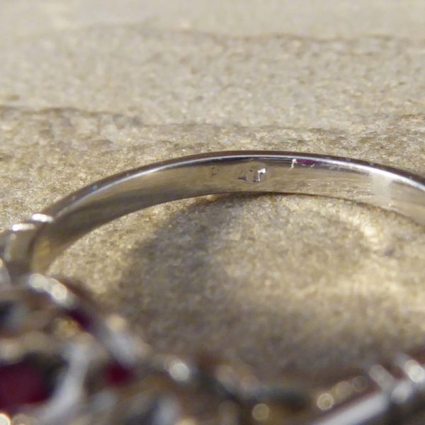 2.00ct Ruby and Diamond Three Stone Ring, Platinum