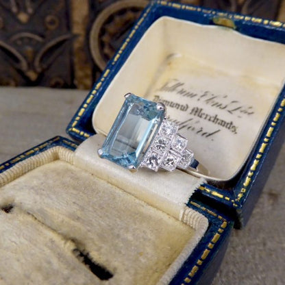 3.95ct Aquamarine and Diamond Ring