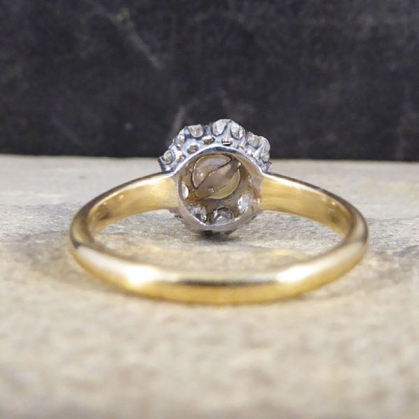 Antique Edwardian Diamond and Pearl Cluster Ring
