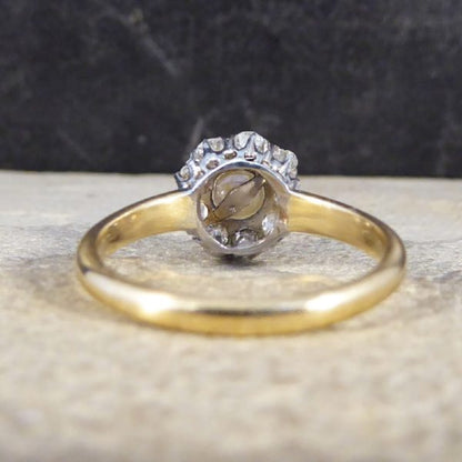 Antique Edwardian Diamond and Pearl Cluster Ring