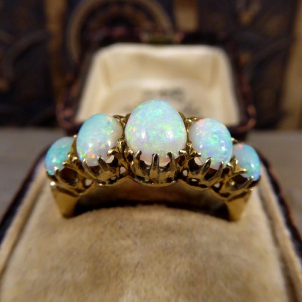 Antique Victorian Five Stone Opal Ring