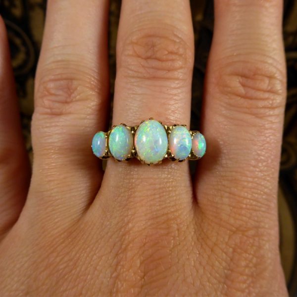 Antique Victorian Five Stone Opal Ring