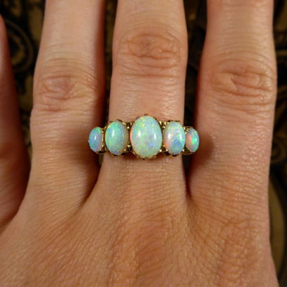 Antique Victorian Five Stone Opal Ring