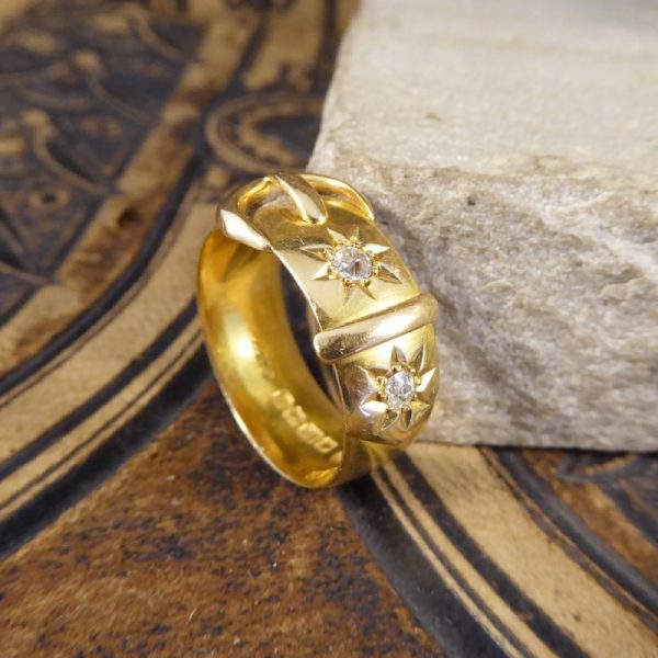 Antique Victorian Diamond Set Buckle Ring