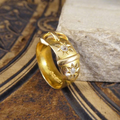 Antique Victorian Diamond Set Buckle Ring