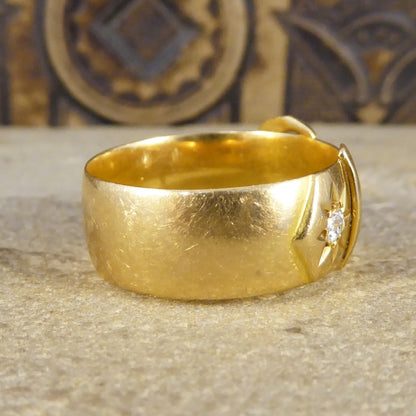 Antique Victorian Diamond Set Buckle Ring