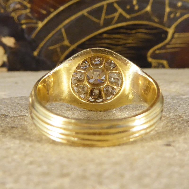 Antique Victorian Nine Stone Diamond Cluster Ring