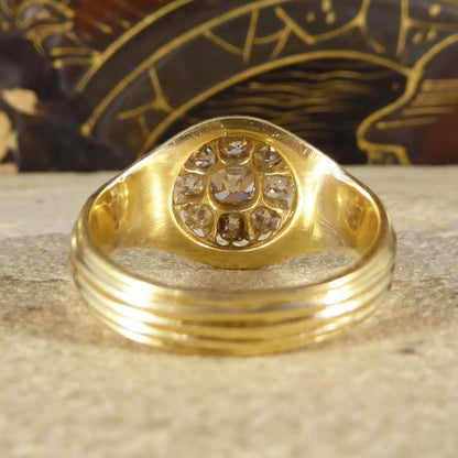 Antique Victorian Nine Stone Diamond Cluster Ring