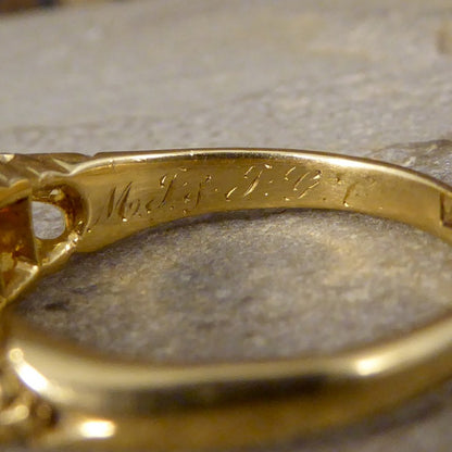 Antique Edwardian Opal and Round Cut Diamond Five Stone Ring