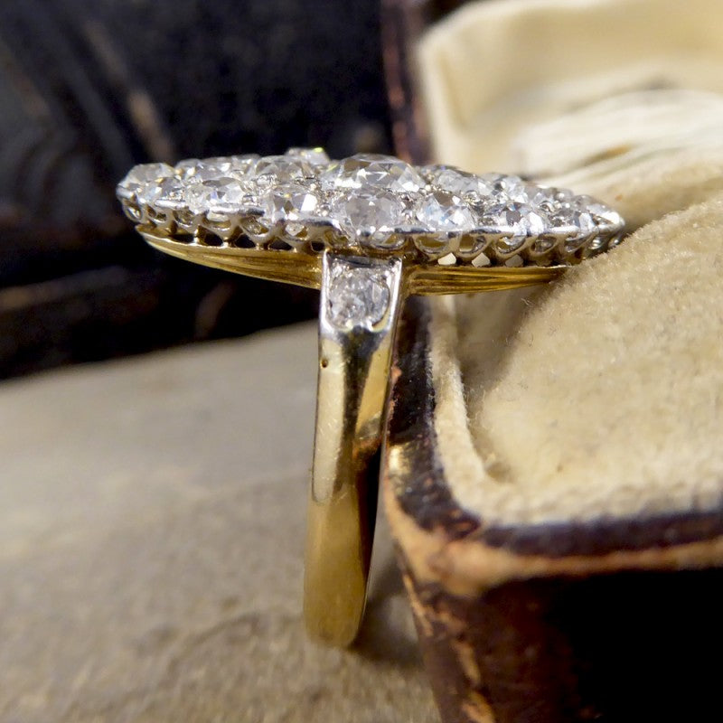 Antique Victorian 2.37ct Diamond Navette Ring